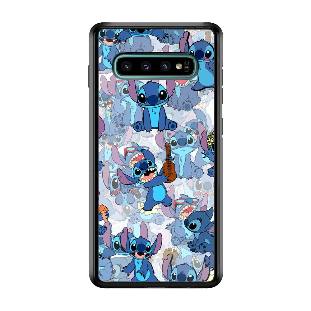 Stitch Shadow Clones Samsung Galaxy S10 Plus Case-Rubber Black (2D Case)-Oxvistore