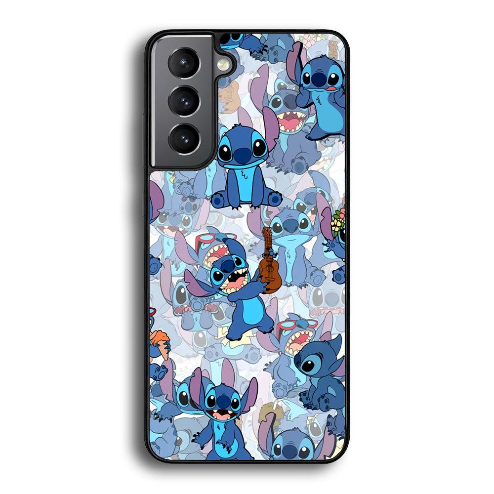 Stitch Shadow Clones Samsung Galaxy S21 Case-Rubber Black (2D Case)-Oxvistore