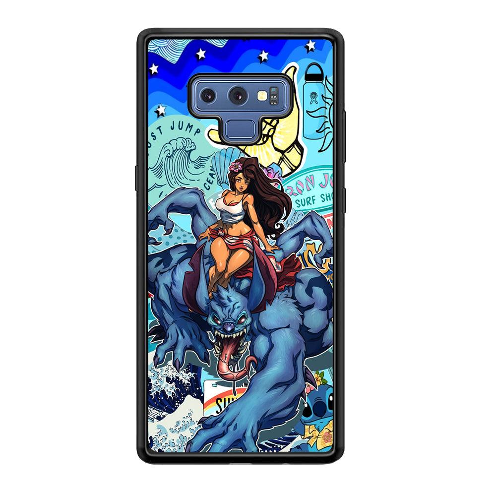 Stitch The Adult Mode Samsung Galaxy Note 9 Case-Rubber Black (2D Case)-Oxvistore