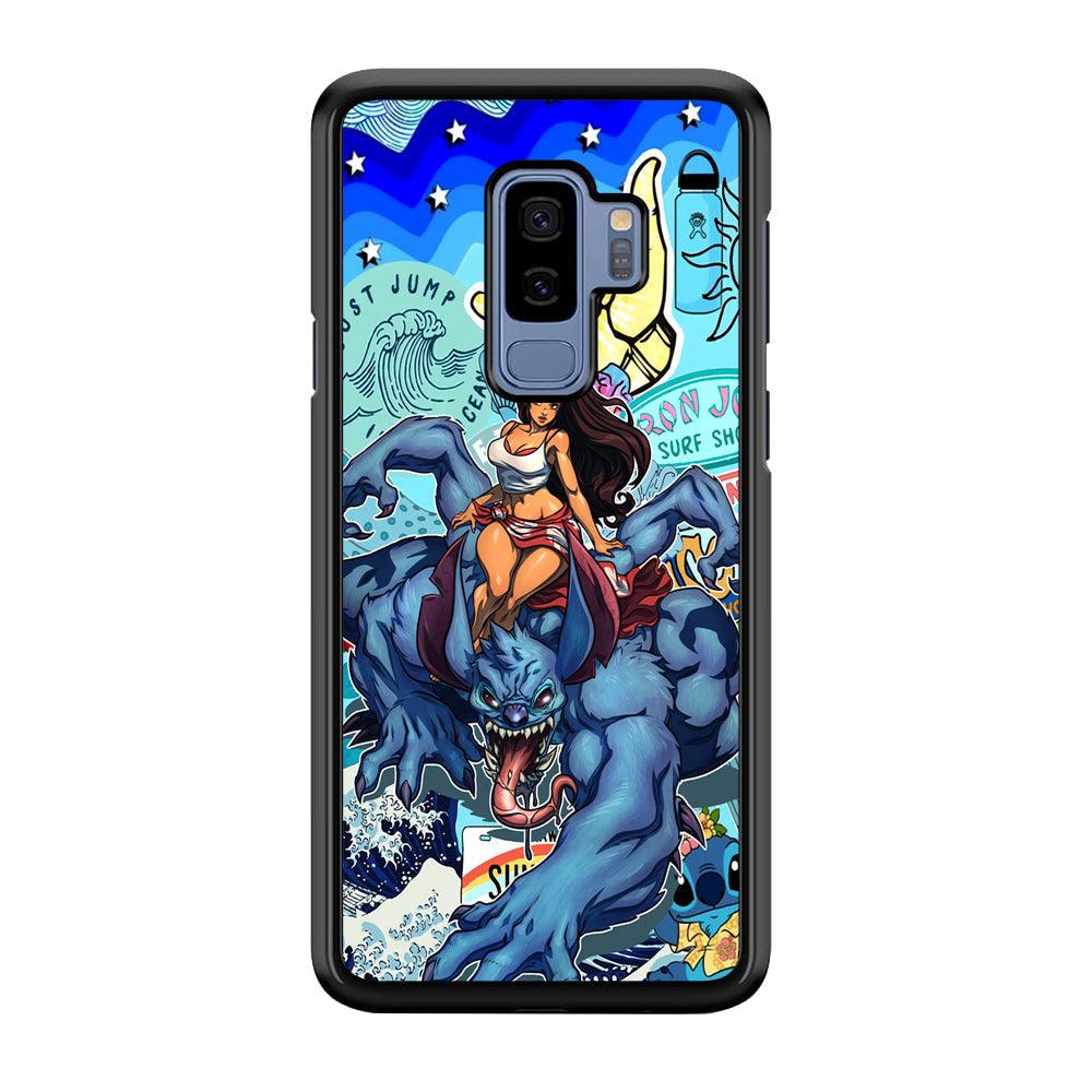 Stitch The Adult Mode Samsung Galaxy S9 Plus Case-Rubber Black (2D Case)-Oxvistore