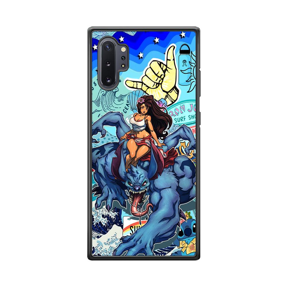 Stitch The Adult Mode Samsung Galaxy Note 10 Plus Case-Rubber Black (2D Case)-Oxvistore