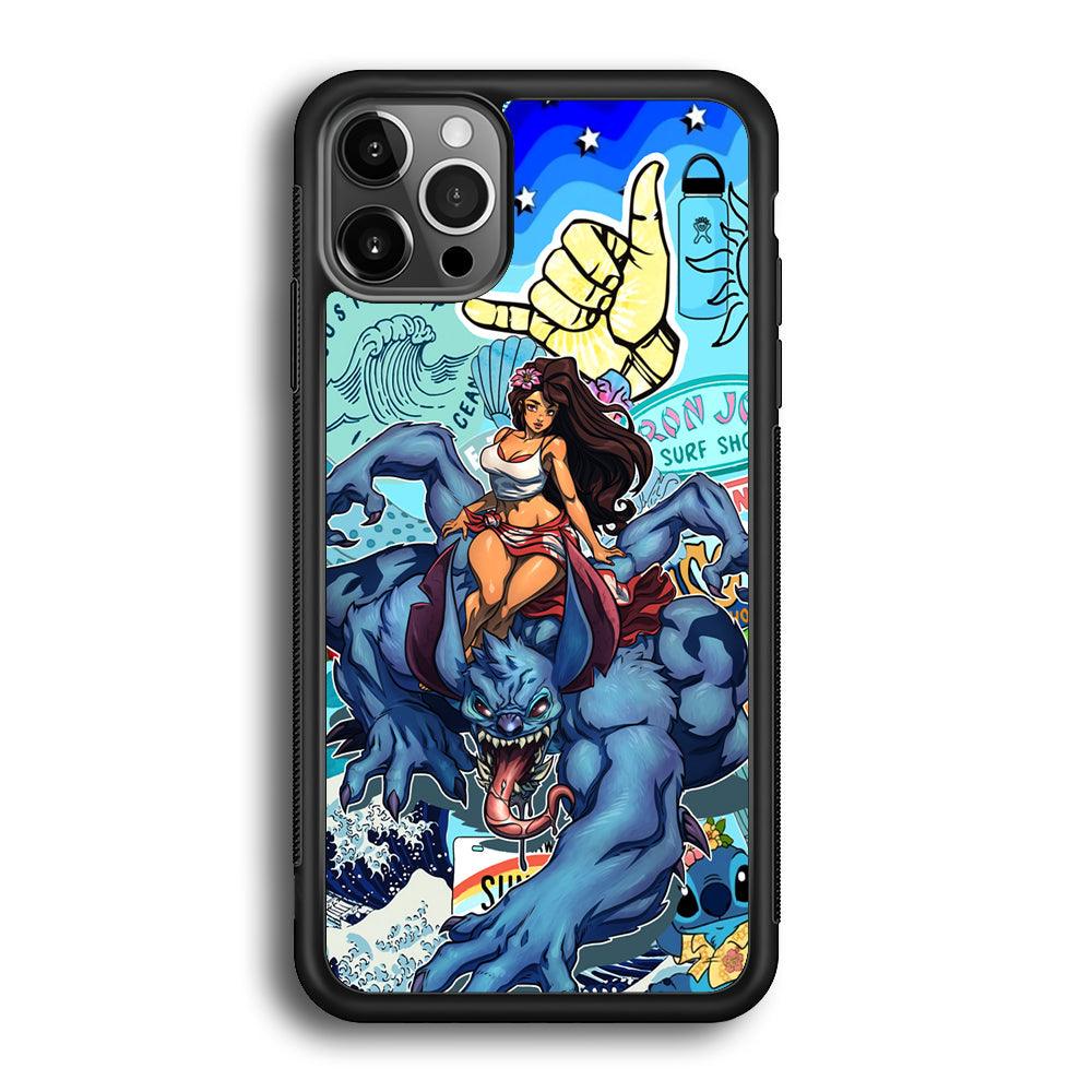Stitch The Adult Mode iPhone 12 Pro Case-Rubber Black (2D Case)-Oxvistore