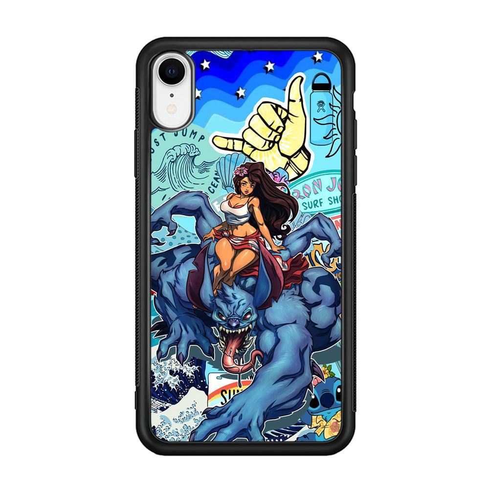 Stitch The Adult Mode iPhone XR Case-Rubber Black (2D Case)-Oxvistore