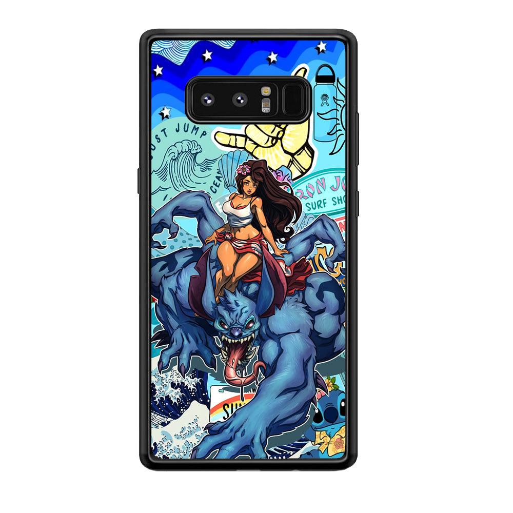 Stitch The Adult Mode Samsung Galaxy Note 8 Case-Rubber Black (2D Case)-Oxvistore