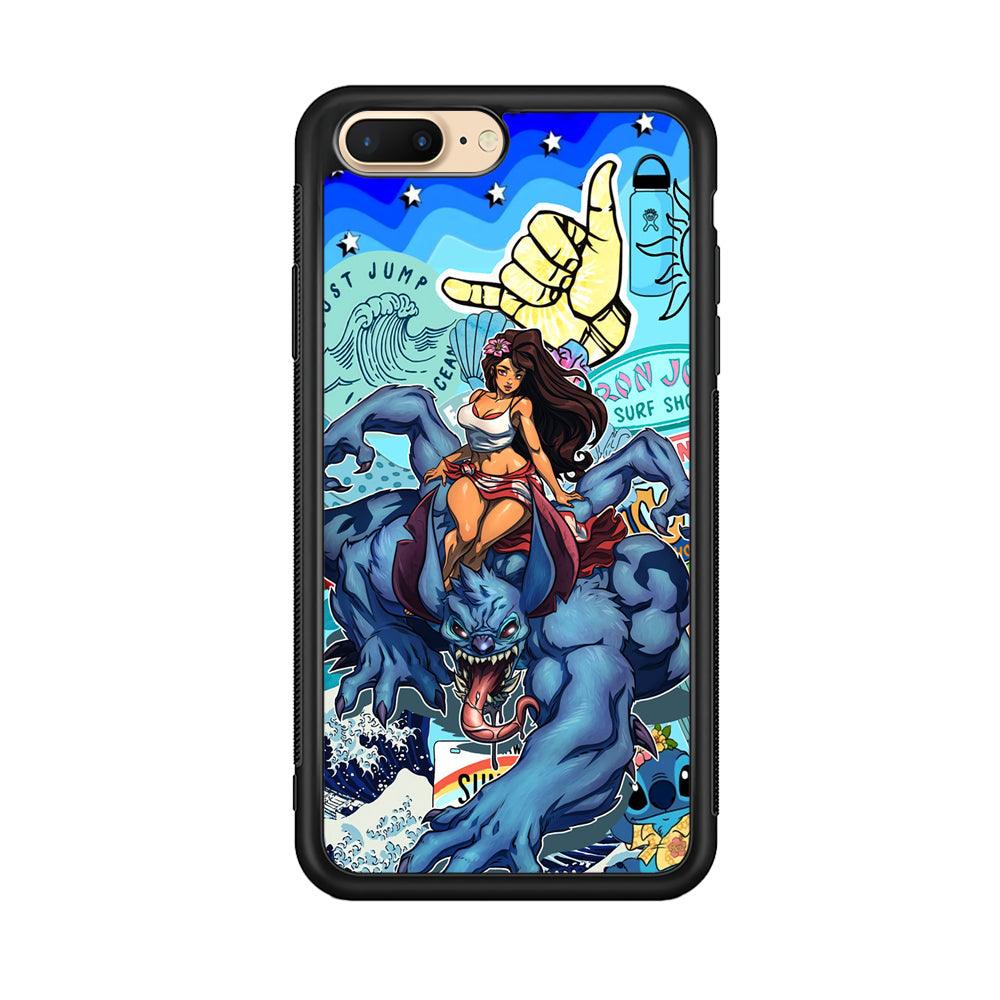 Stitch The Adult Mode iPhone 7 Plus Case-Rubber Black (2D Case)-Oxvistore