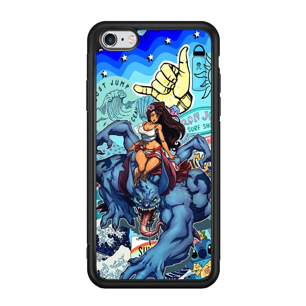 Stitch The Adult Mode iPhone 6 Plus | 6s Plus Case-Rubber Black (2D Case)-Oxvistore
