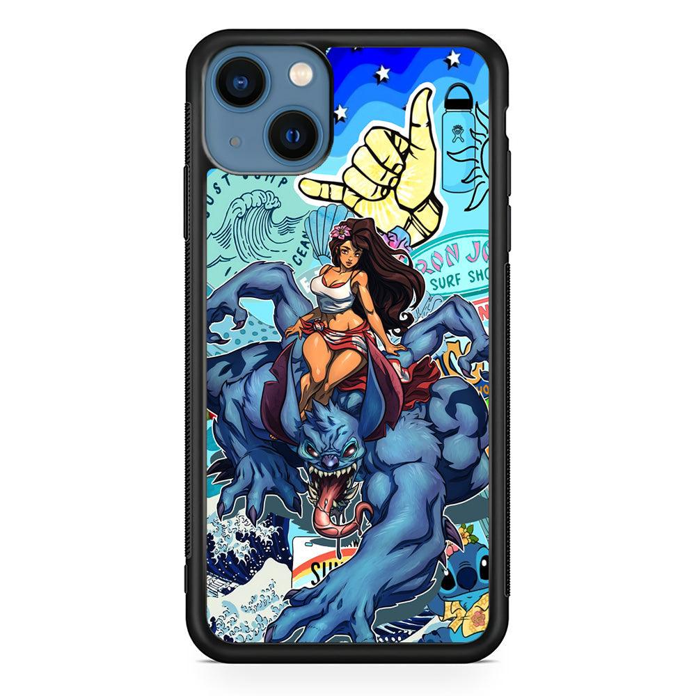 Stitch The Adult Mode iPhone 14 Case-Rubber Black (2D Case)-Oxvistore
