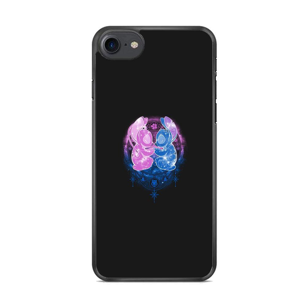 Stitch And Angel Yoga Style iPhone 8 Case-Rubber Black (2D Case)-Oxvistore