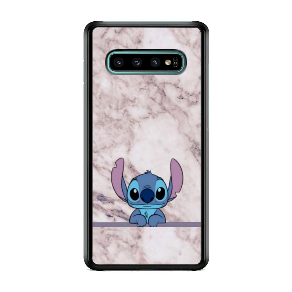 Stitch Marmer Wall Samsung Galaxy S10 Case-Rubber Black (2D Case)-Oxvistore