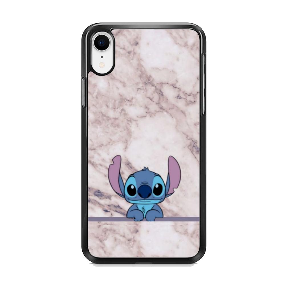 Stitch Marmer Wall iPhone XR Case-Rubber Black (2D Case)-Oxvistore