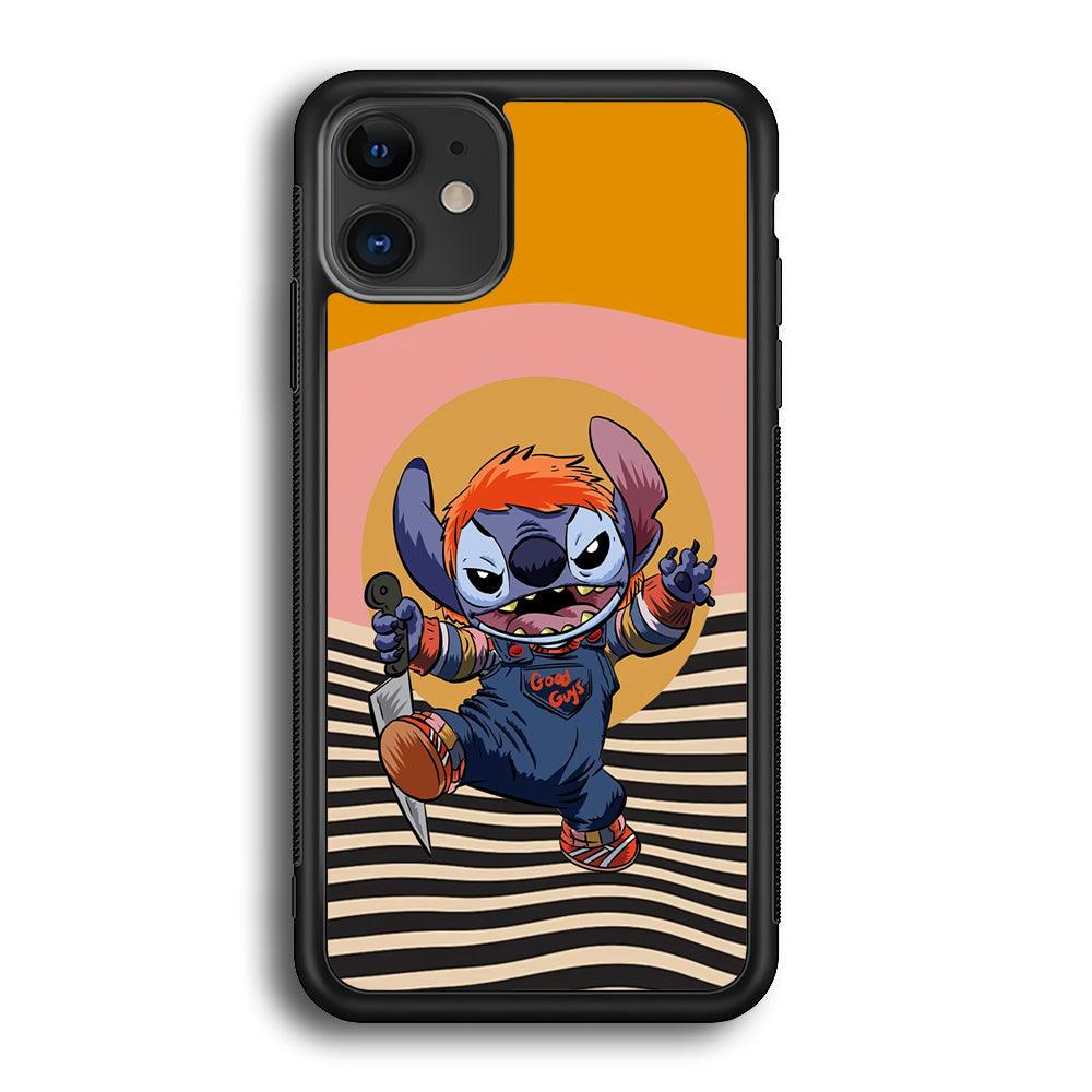 Stitch with Chucky Inside iPhone 12 Case-Rubber Black (2D Case)-Oxvistore