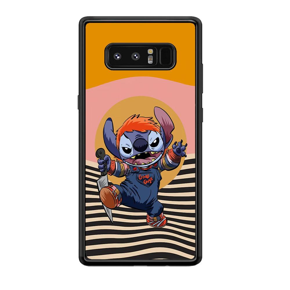 Stitch with Chucky Inside Samsung Galaxy Note 8 Case-Rubber Black (2D Case)-Oxvistore