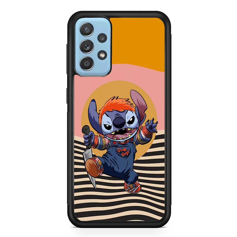 Stitch with Chucky Inside Samsung Galaxy A52 Case-Rubber Black (2D Case)-Oxvistore