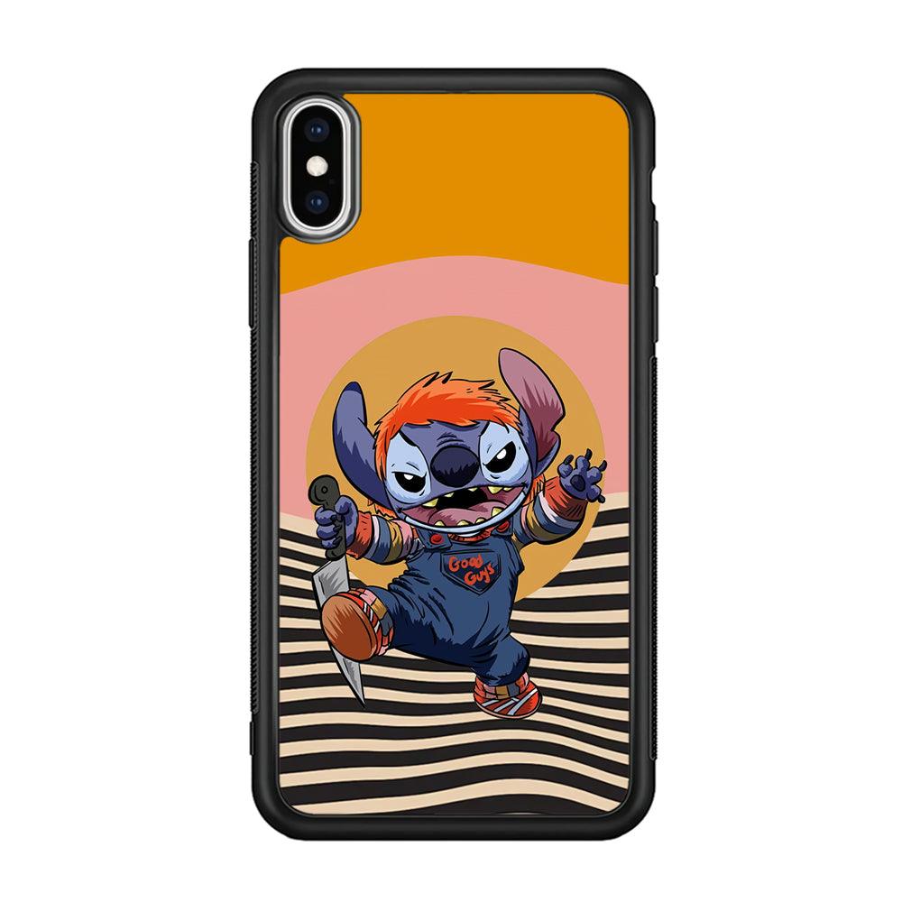 Stitch with Chucky Inside iPhone Xs Max Case-Rubber Black (2D Case)-Oxvistore