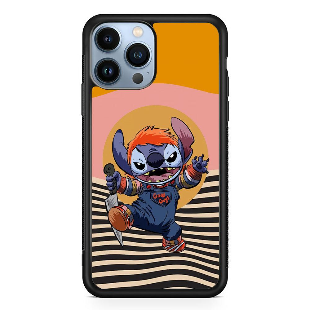 Stitch with Chucky Inside iPhone 14 Pro Max Case-Rubber Black (2D Case)-Oxvistore