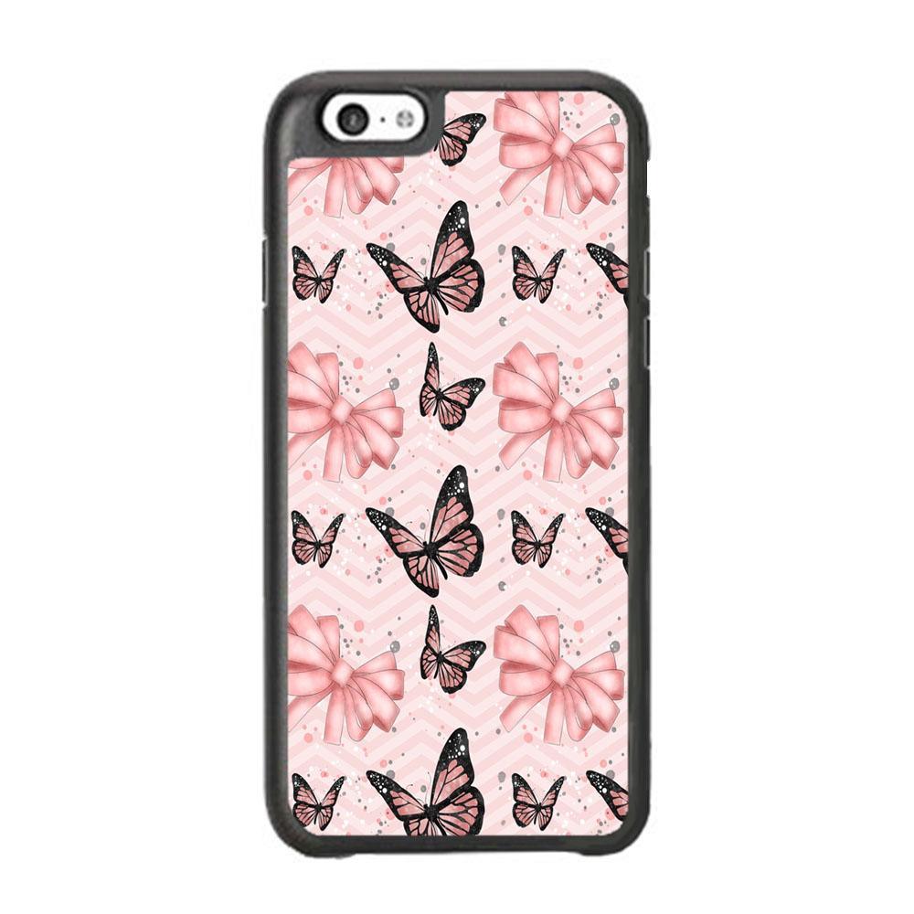 Strip Beauty Butterfly iPhone 6 | 6s Case-Rubber Black (2D Case)-Oxvistore