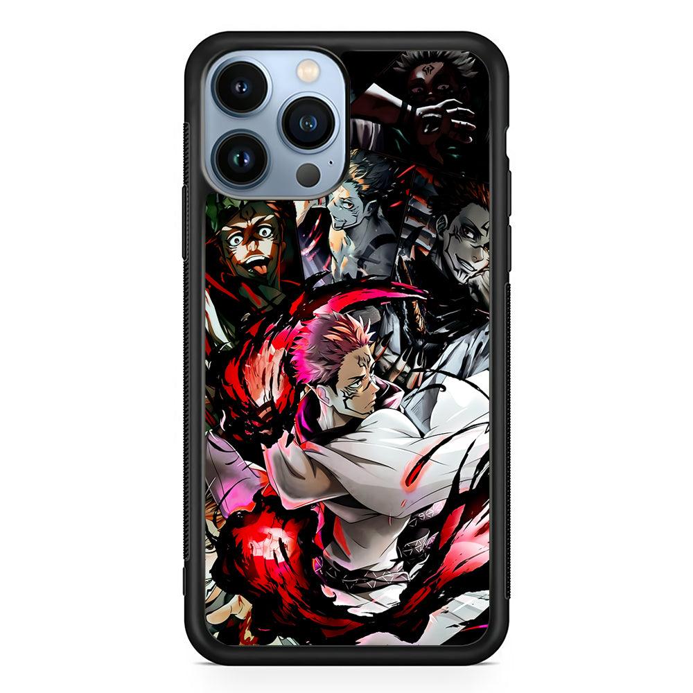Sukuna Jujutsu Kaisen Cool Art 2D Rubber Phone Case-Black-Oxvistore