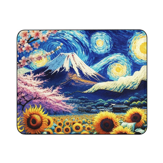 Sunflower Mountain Starry Night Mouse Pads | Custom Mouse Pad with Non-Slip Rubber Base