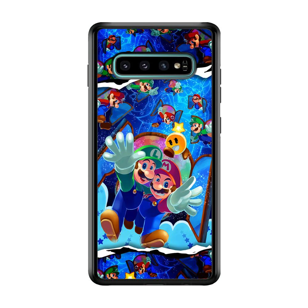 Super Mario Door to Victory Samsung Galaxy S10 Case-Rubber Black (2D Case)-Oxvistore