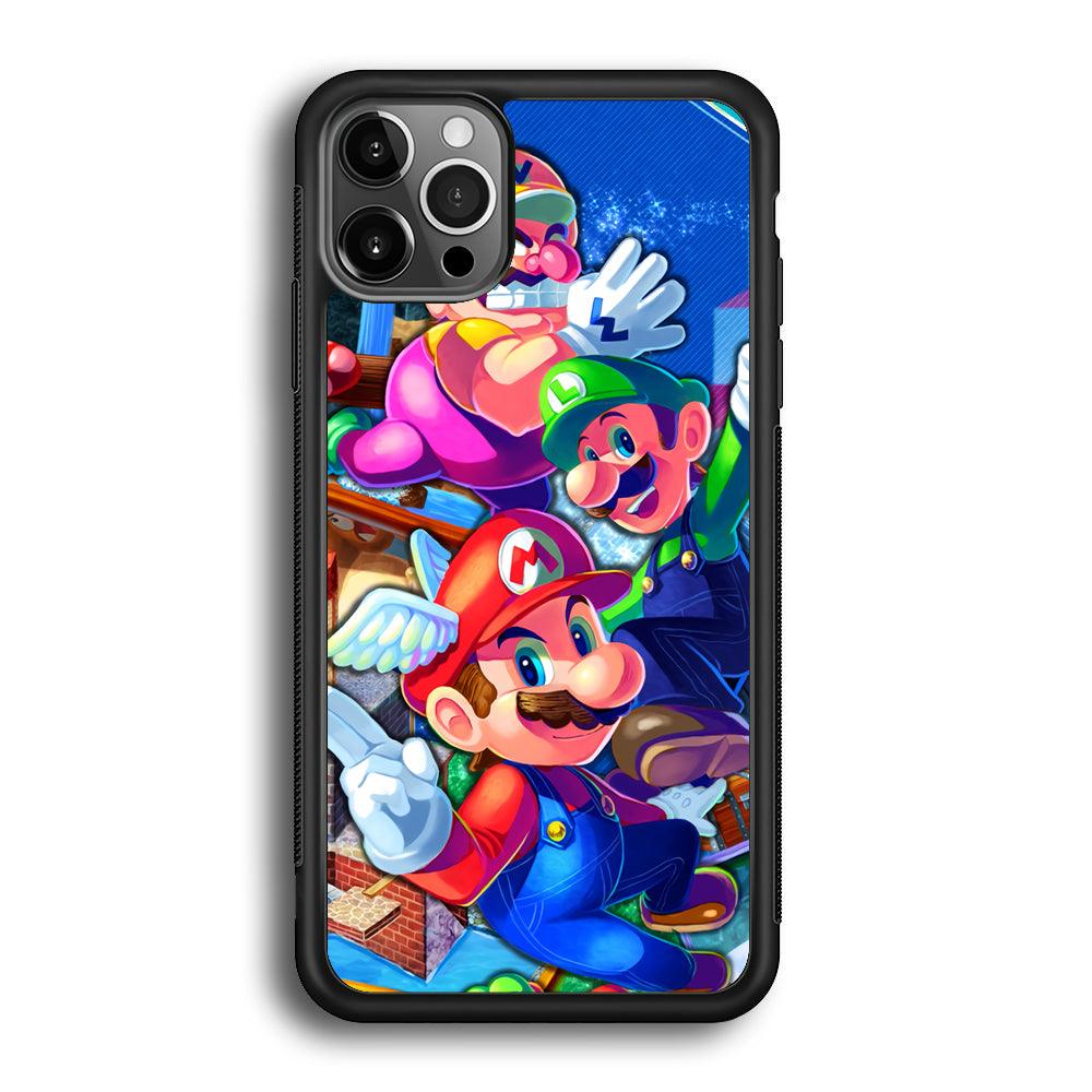 Super Mario Flying Challenge iPhone 12 Pro Max Case-Rubber Black (2D Case)-Oxvistore