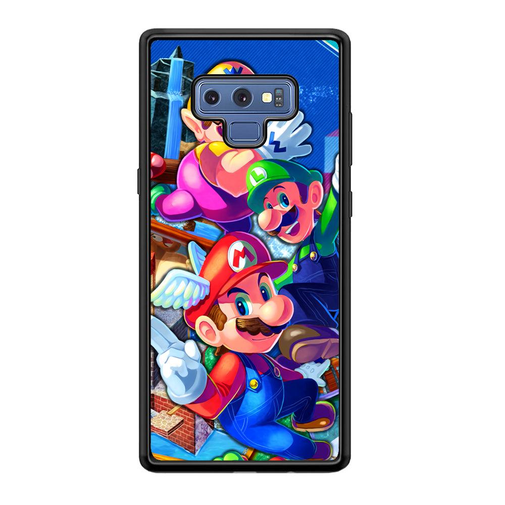 Super Mario Flying Challenge Samsung Galaxy Note 9 Case-Rubber Black (2D Case)-Oxvistore