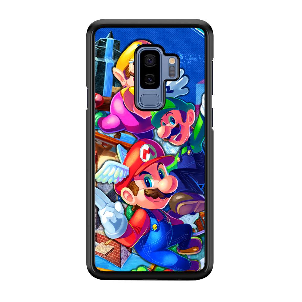 Super Mario Flying Challenge Samsung Galaxy S9 Plus Case-Rubber Black (2D Case)-Oxvistore