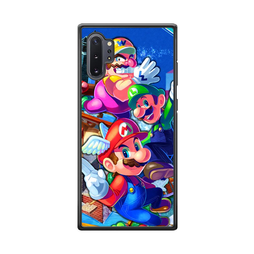 Super Mario Flying Challenge Samsung Galaxy Note 10 Plus Case-Rubber Black (2D Case)-Oxvistore