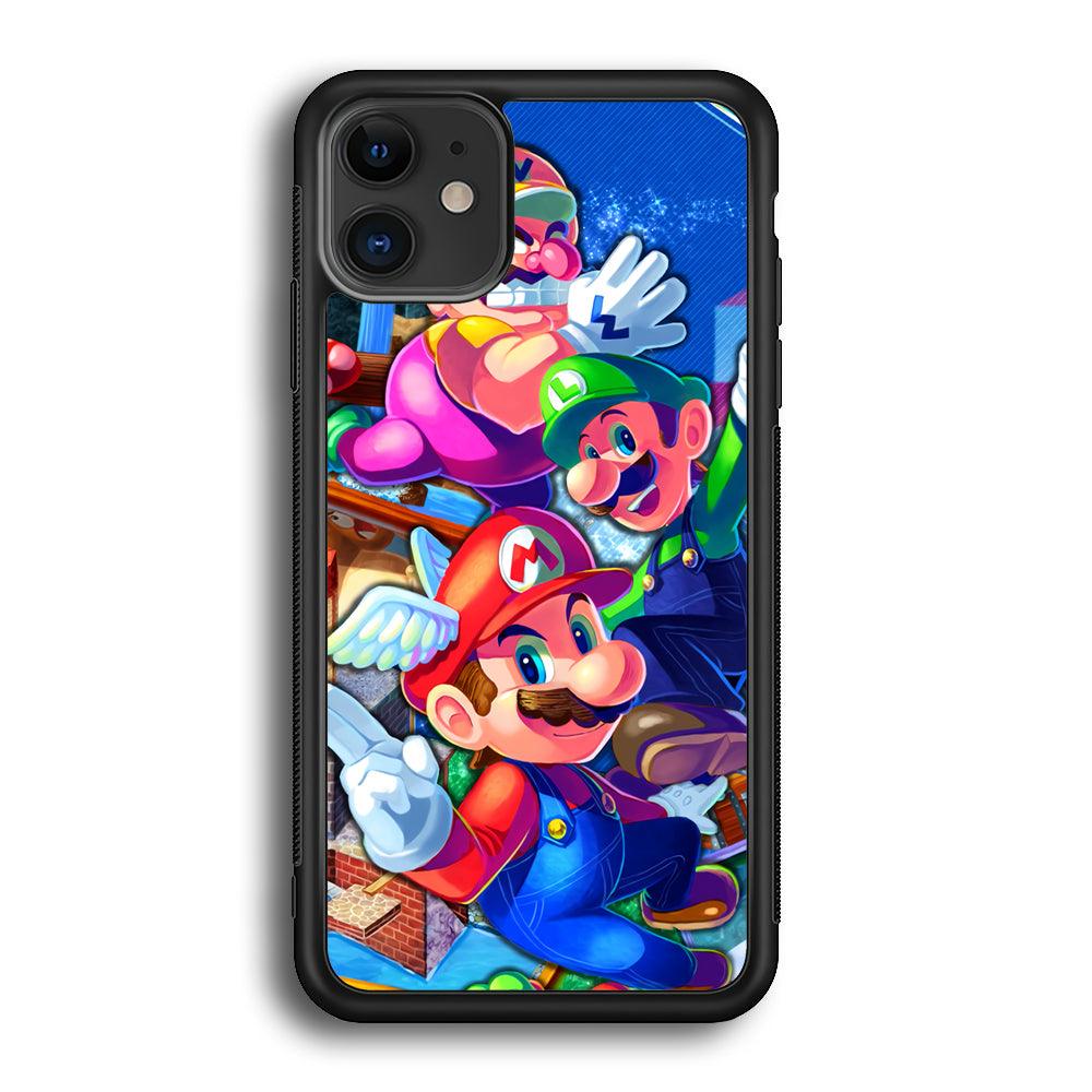 Super Mario Flying Challenge iPhone 11 Case-Rubber Black (2D Case)-Oxvistore