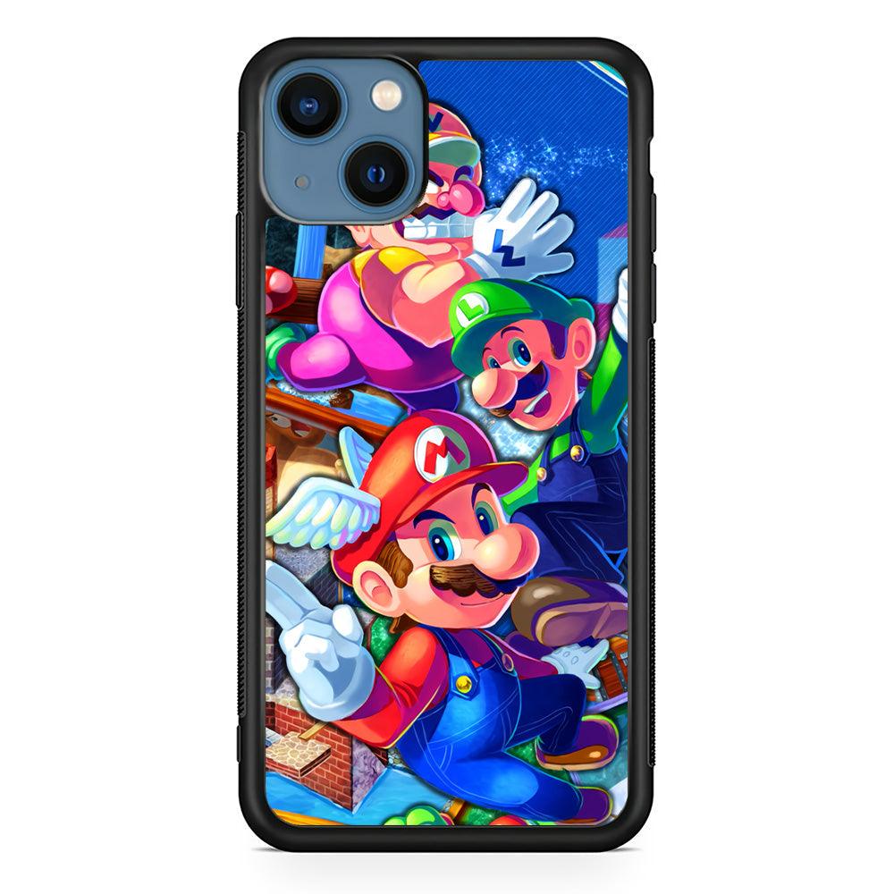 Super Mario Flying Challenge iPhone 15 Case-Rubber Black (2D Case)-Oxvistore