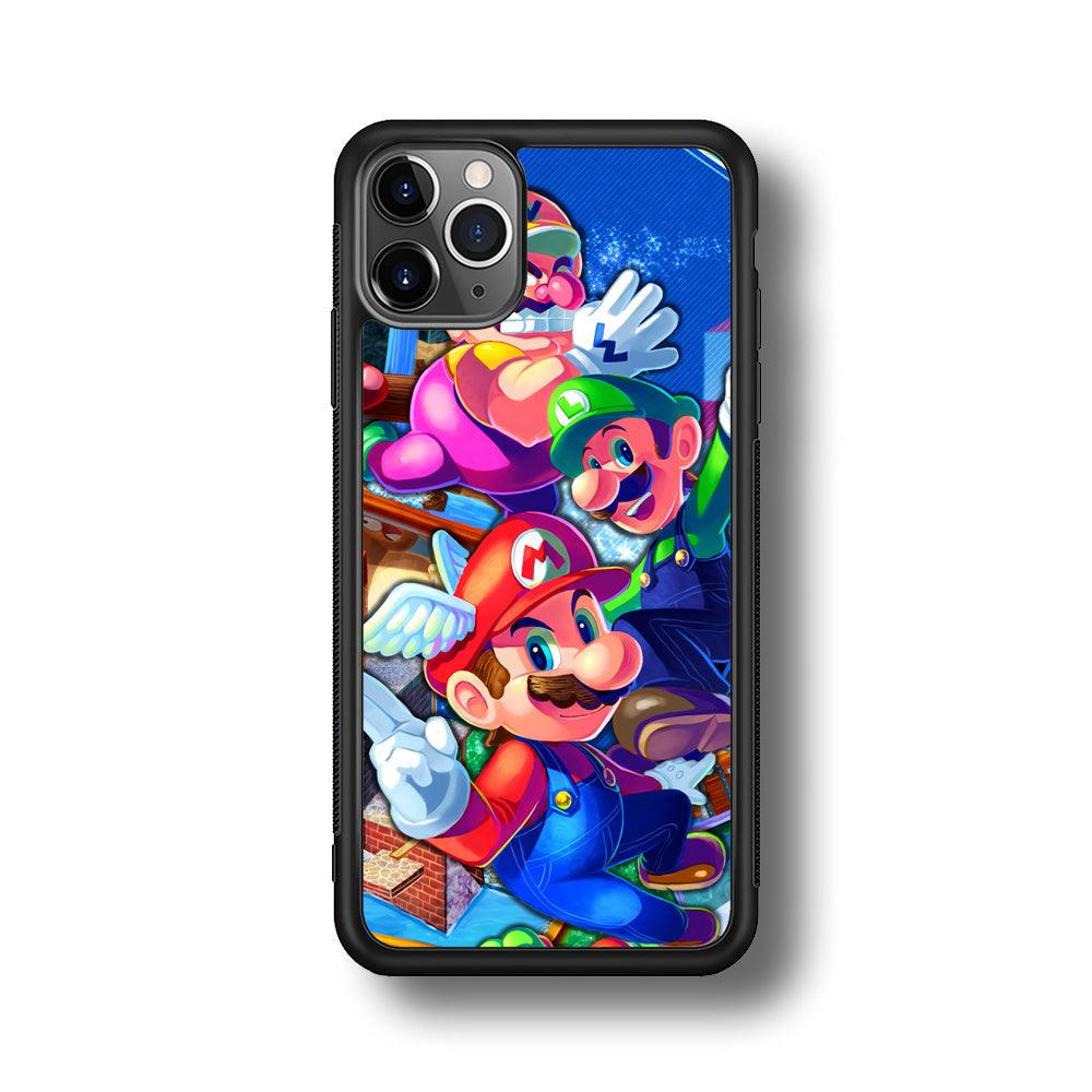 Super Mario Flying Challenge iPhone 11 Pro Max Case-Rubber Black (2D Case)-Oxvistore