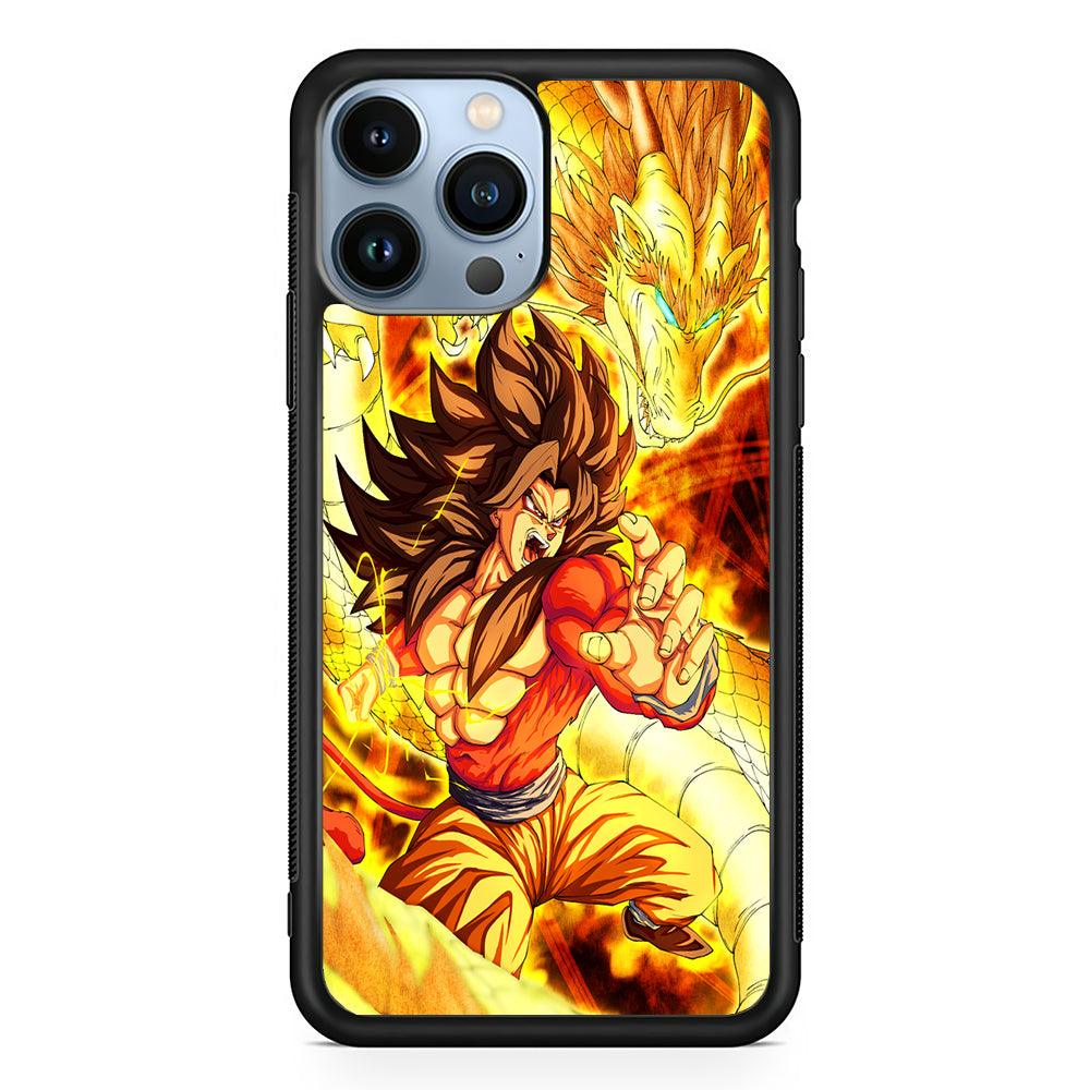 Super Saiyan 4 Goku Dragon 2D Rubber Phone Case-Black-Oxvistore