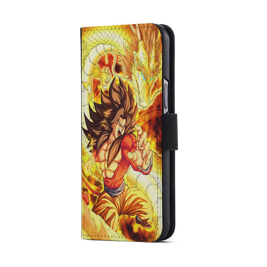 Super Saiyan 4 Goku Dragon Flip Wallet Phone Case-Oxvistore