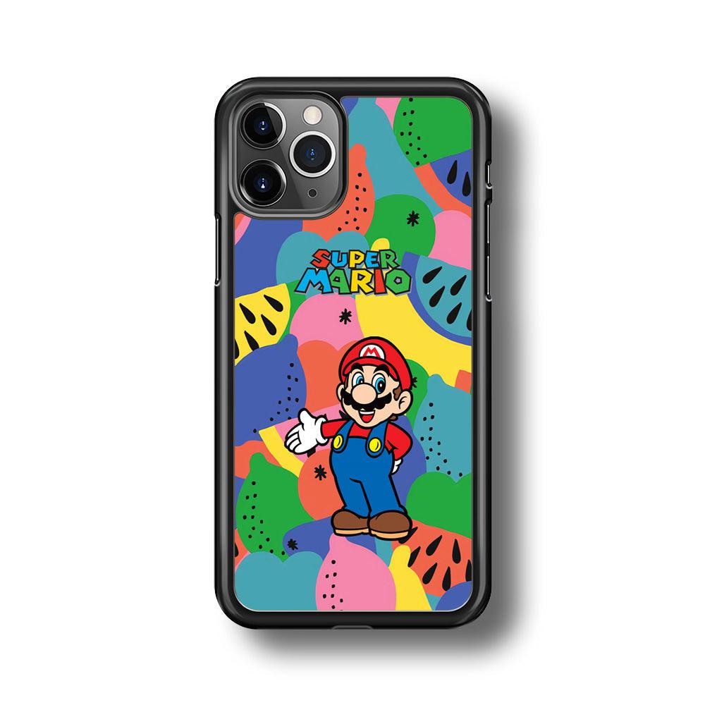 Super Mario Fruits Party iPhone 11 Pro Max Case-Rubber Black (2D Case)-Oxvistore