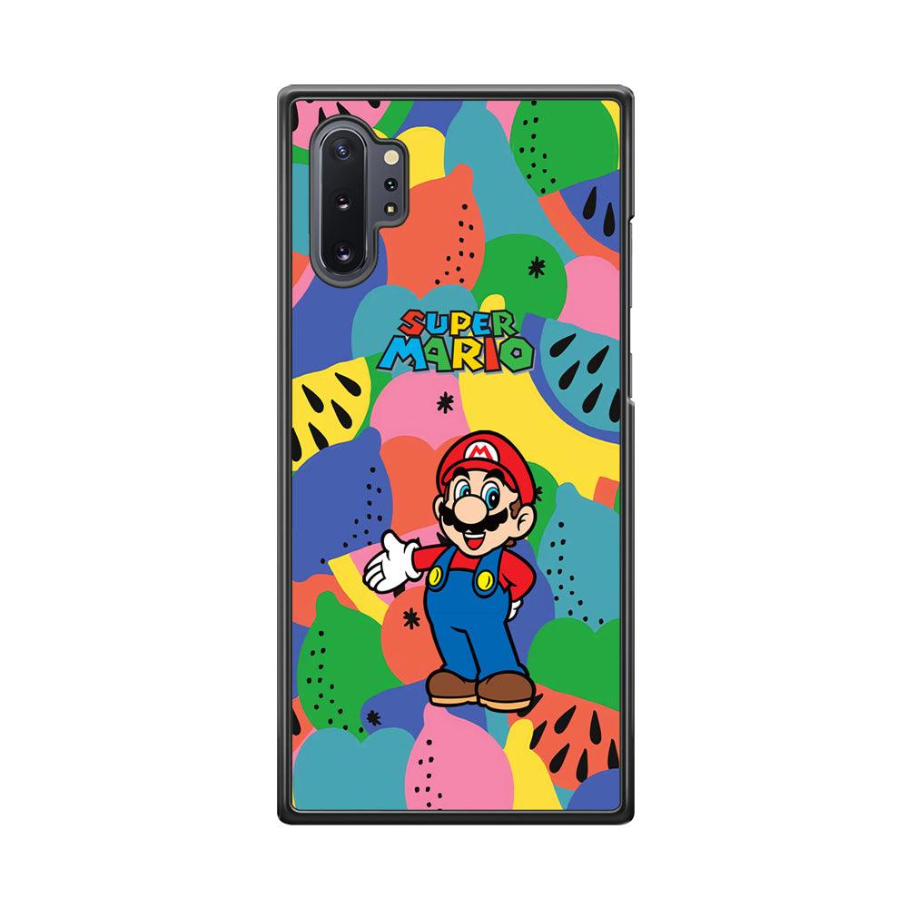 Super Mario Fruits Party Samsung Galaxy Note 10 Plus Case-Rubber White (2D Case)-Oxvistore