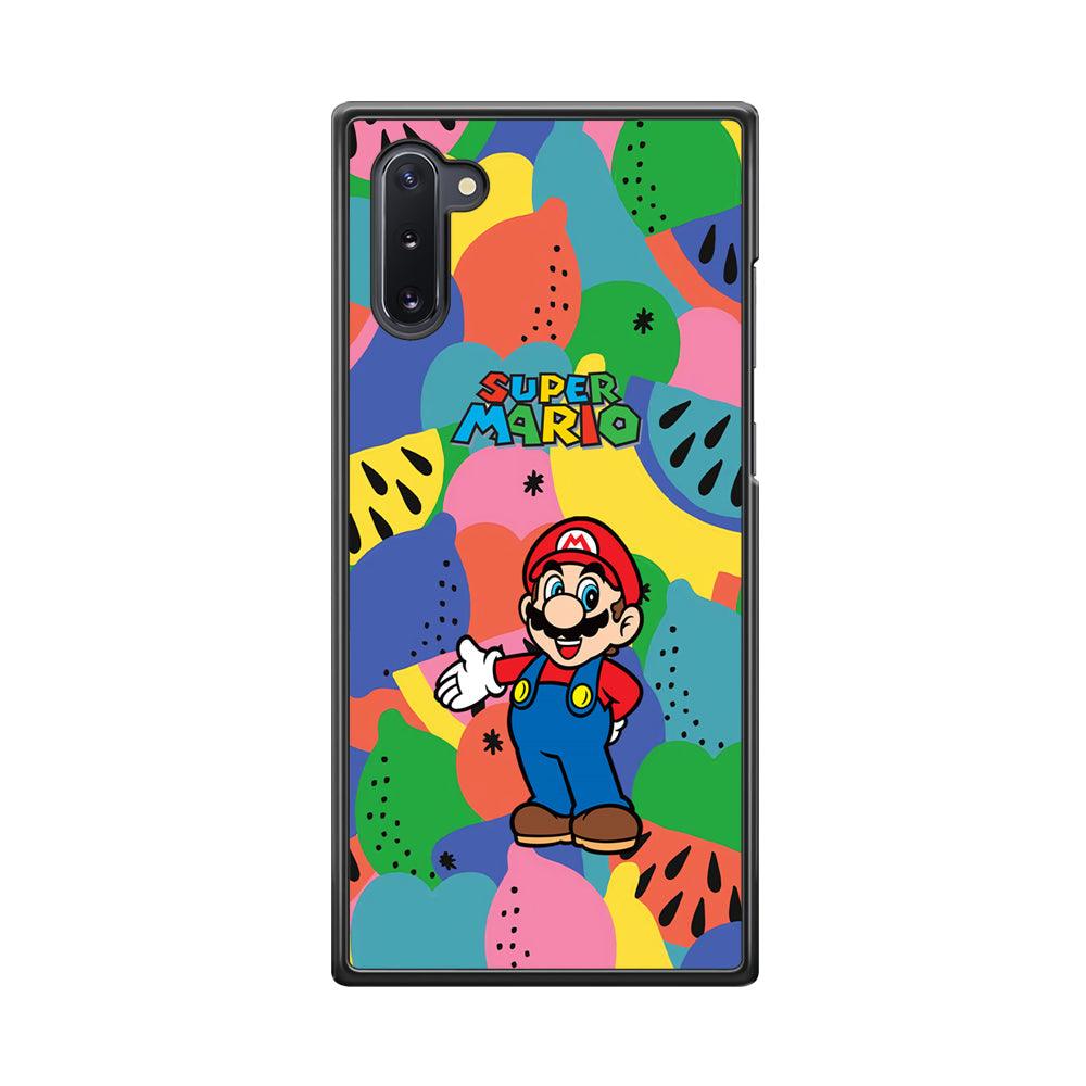 Super Mario Fruits Party Samsung Galaxy Note 10 Case-Rubber Black (2D Case)-Oxvistore