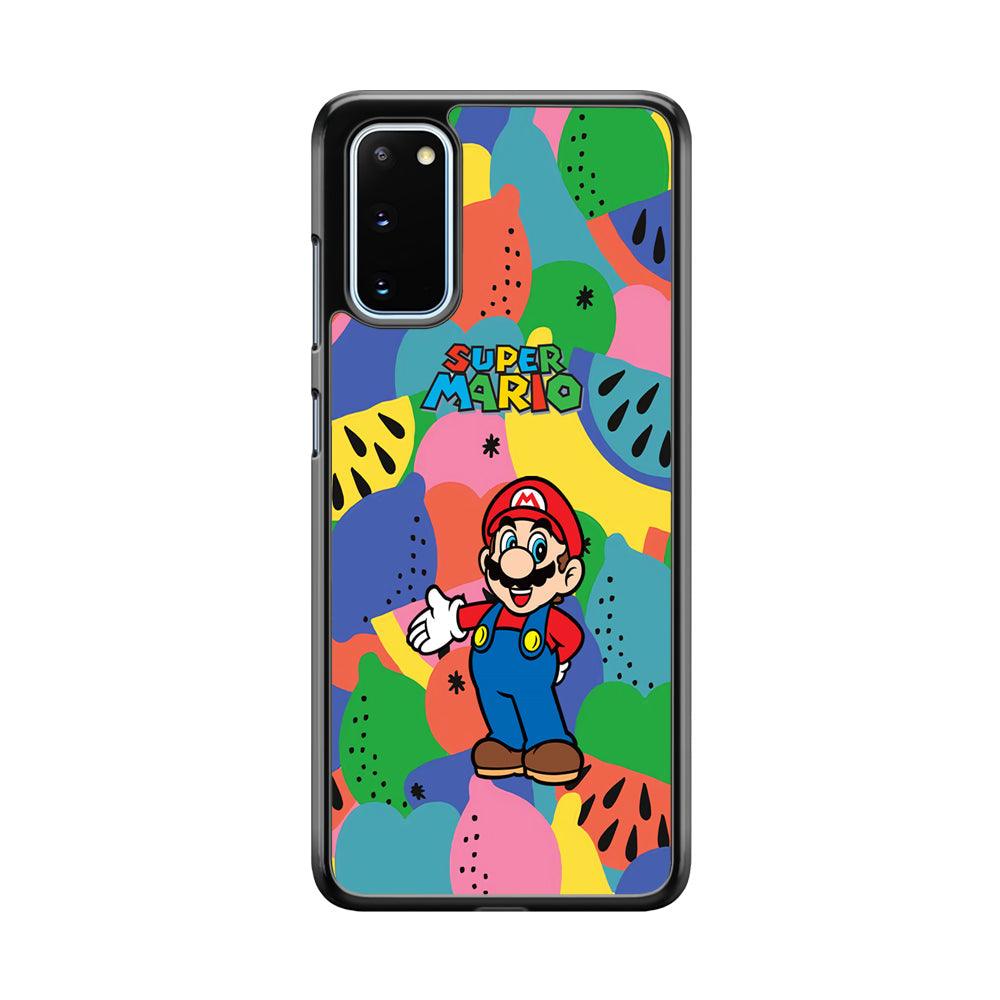 Super Mario Fruits Party Samsung Galaxy S20 Case-Rubber Black (2D Case)-Oxvistore