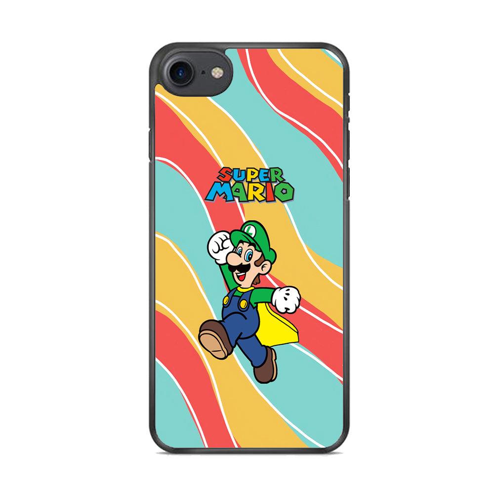 Super Mario Luigi Step and Fly iPhone 8 Case-Rubber Black (2D Case)-Oxvistore