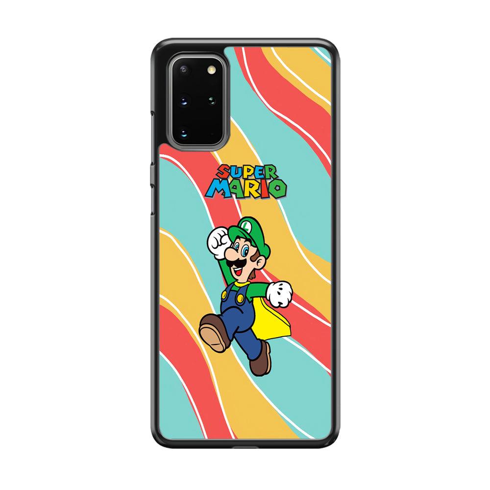 Super Mario Luigi Step and Fly Samsung Galaxy S20 Plus Case-Rubber Black (2D Case)-Oxvistore