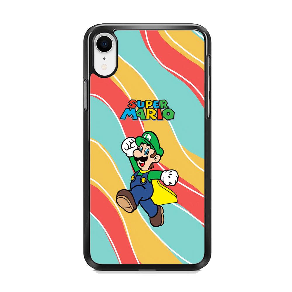 Super Mario Luigi Step and Fly iPhone XR Case-Rubber Black (2D Case)-Oxvistore