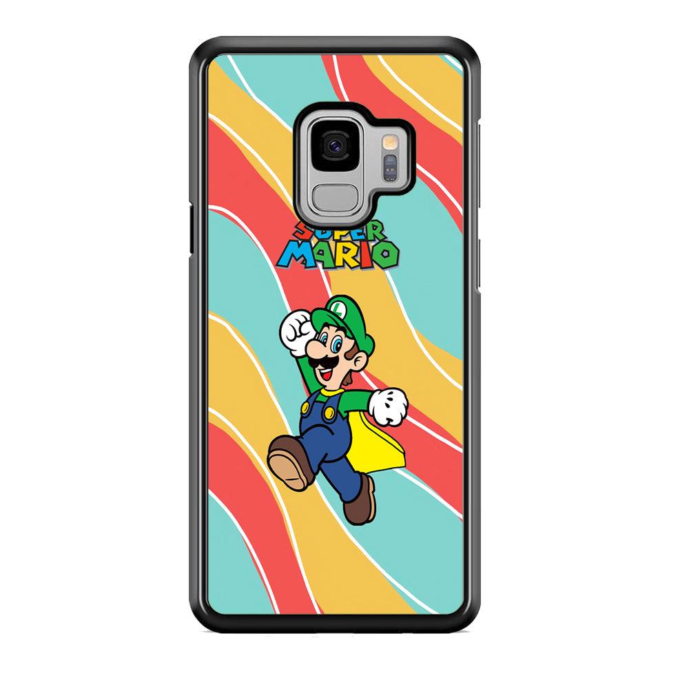 Super Mario Luigi Step and Fly Samsung Galaxy S9 Case-Rubber Black (2D Case)-Oxvistore