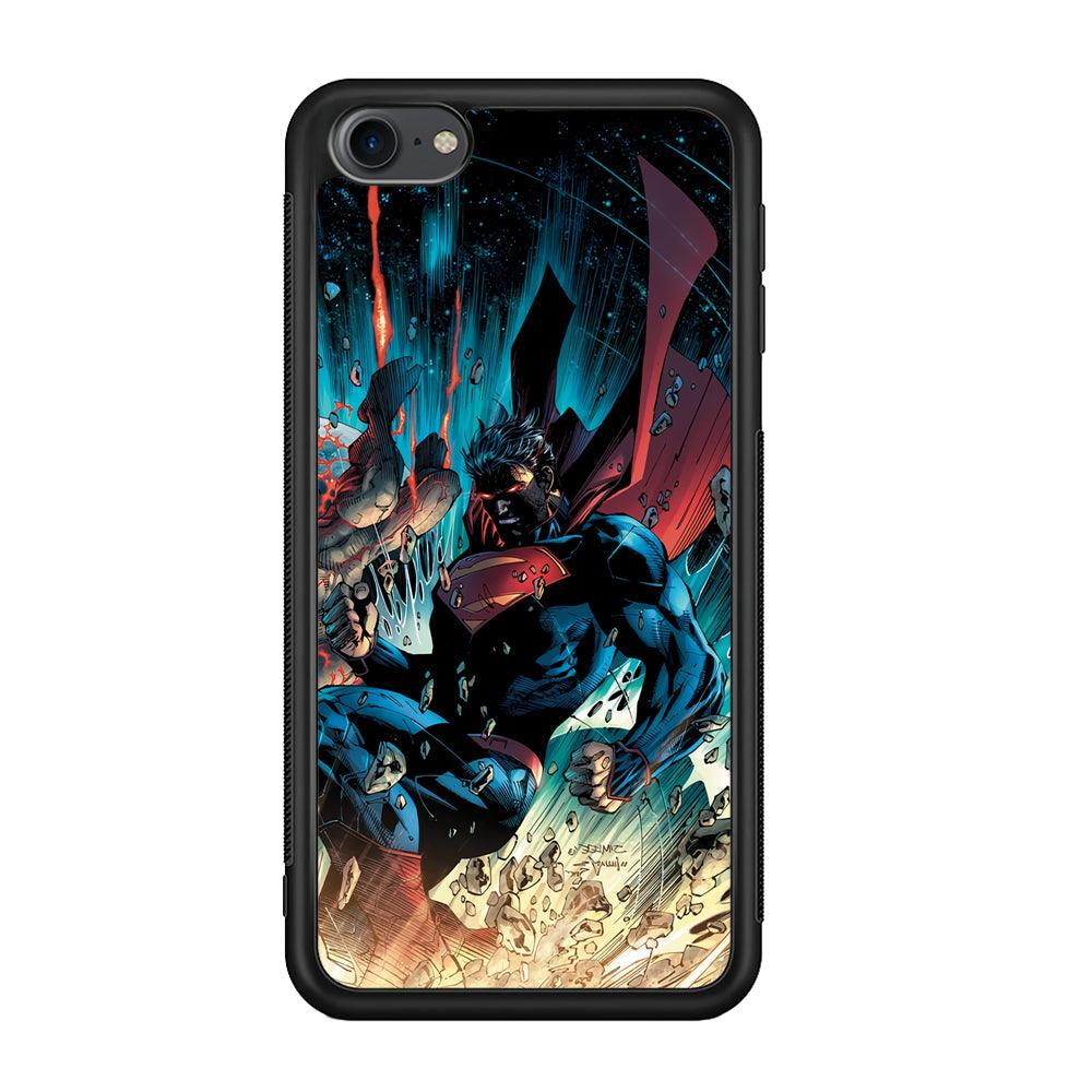 Superman Kick The Enemy iPod Touch 6 Case-Rubber Black (2D Case)-Oxvistore