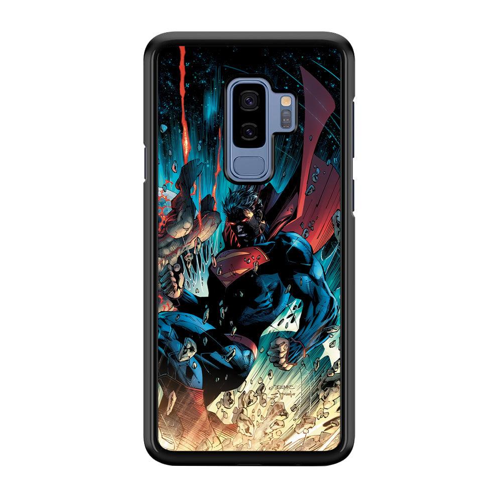 Superman Kick The Enemy Samsung Galaxy S9 Plus Case-Rubber Black (2D Case)-Oxvistore