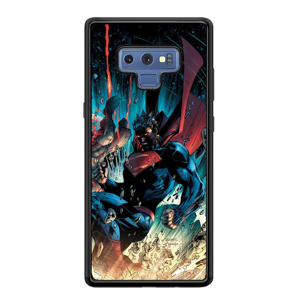Superman Kick The Enemy Samsung Galaxy Note 9 Case-Rubber Black (2D Case)-Oxvistore