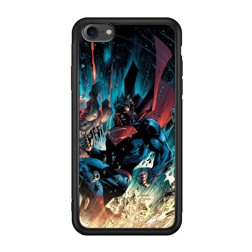 Superman Kick The Enemy iPhone 7 Case-Rubber Black (2D Case)-Oxvistore