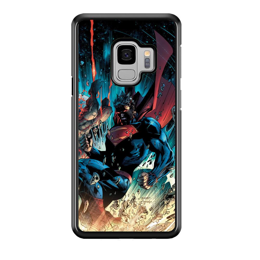 Superman Kick The Enemy Samsung Galaxy S9 Case-Rubber Black (2D Case)-Oxvistore
