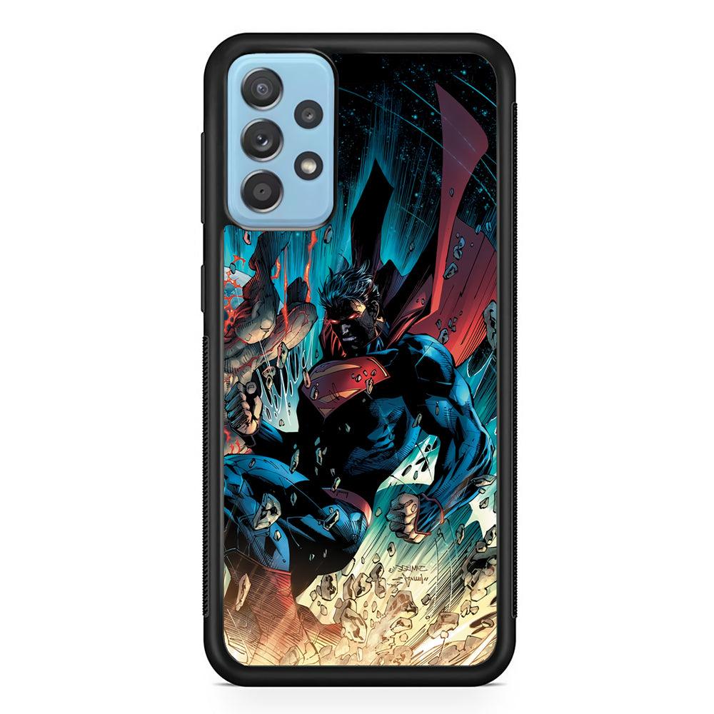 Superman Kick The Enemy Samsung Galaxy A52 Case-Rubber Black (2D Case)-Oxvistore