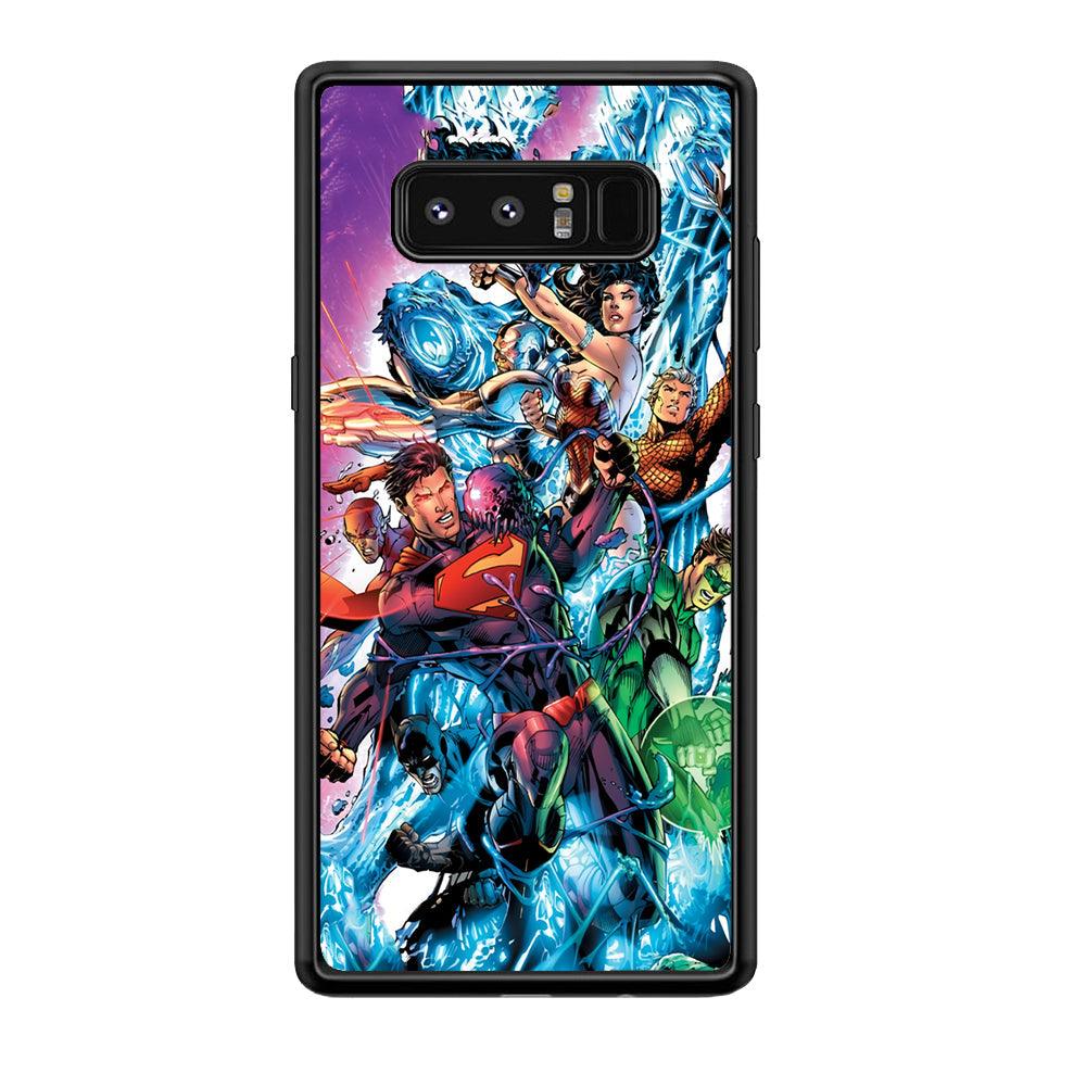 Superman Squad of Justice Samsung Galaxy Note 8 Case-Rubber Black (2D Case)-Oxvistore