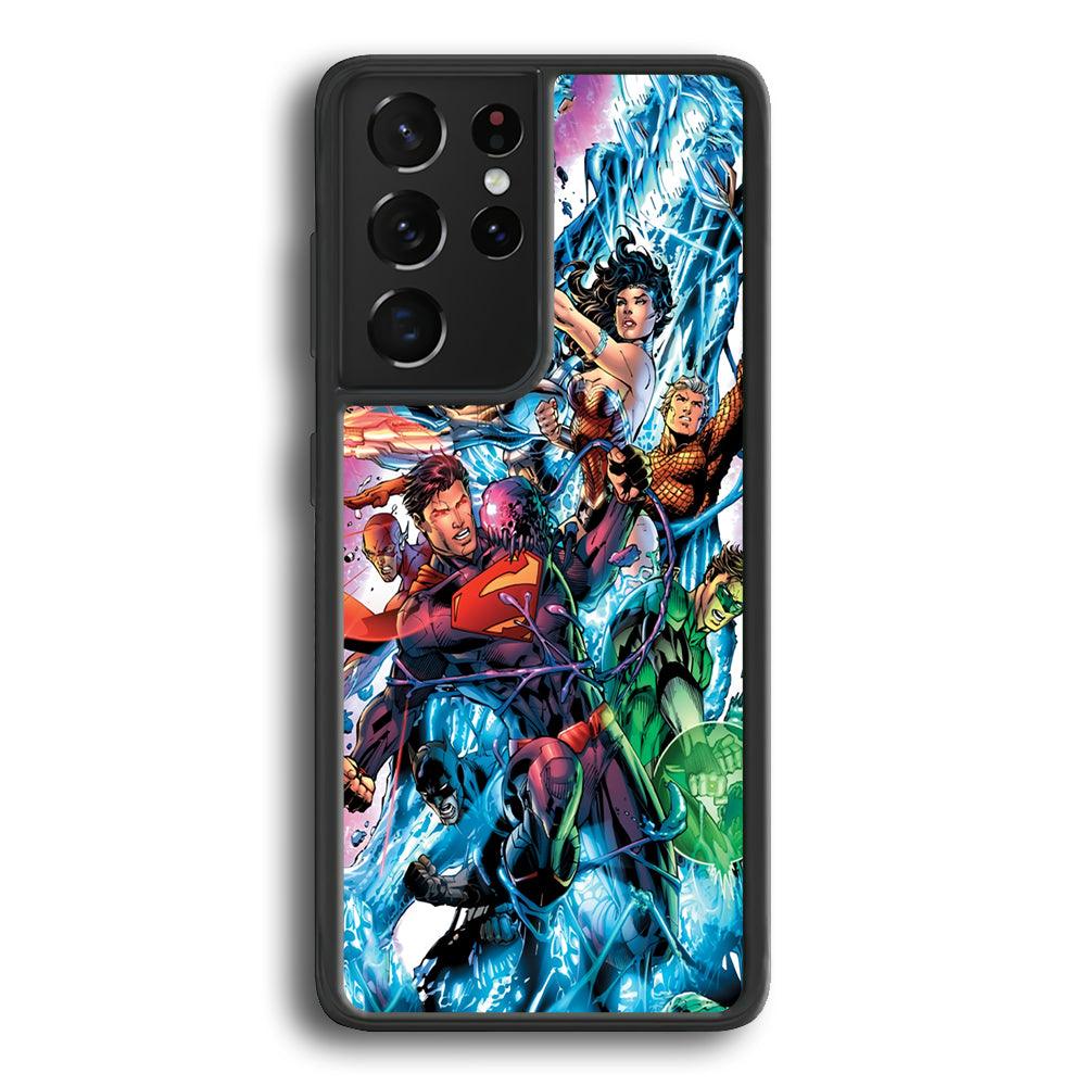 Superman Squad of Justice Samsung Galaxy S21 Ultra Case-Rubber Black (2D Case)-Oxvistore
