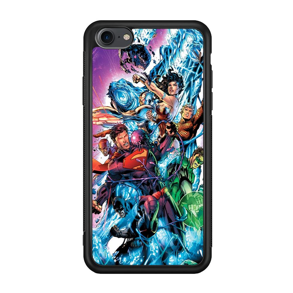 Superman Squad of Justice iPhone 7 Case-Rubber Black (2D Case)-Oxvistore