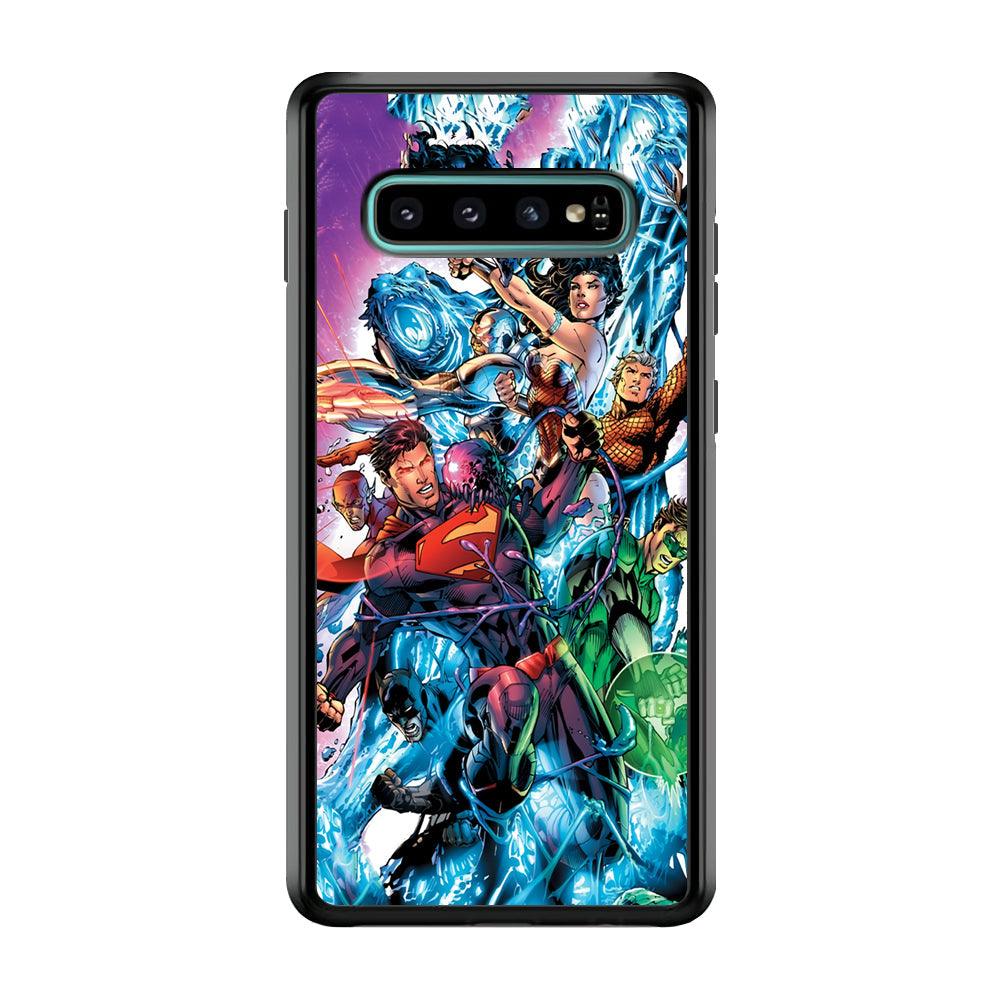 Superman Squad of Justice Samsung Galaxy S10 Case-Rubber Black (2D Case)-Oxvistore
